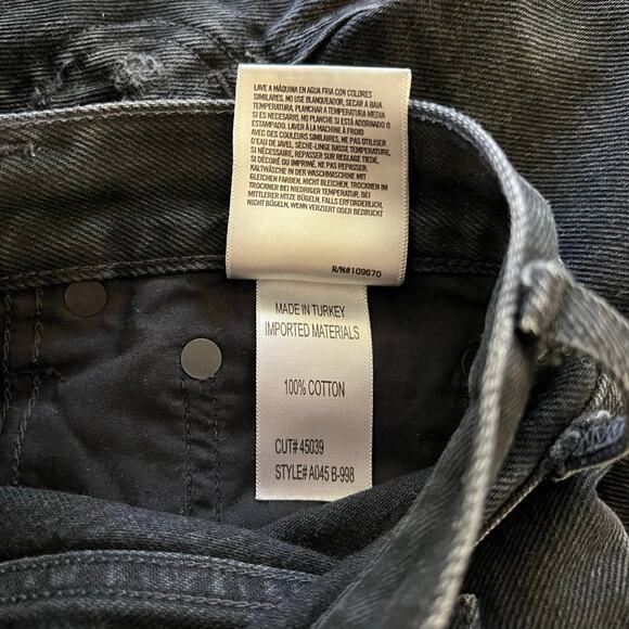 AGOLDE Jamie High Rise Distressed Black Jeans in Plume Size 29 - Picture 7 of 7